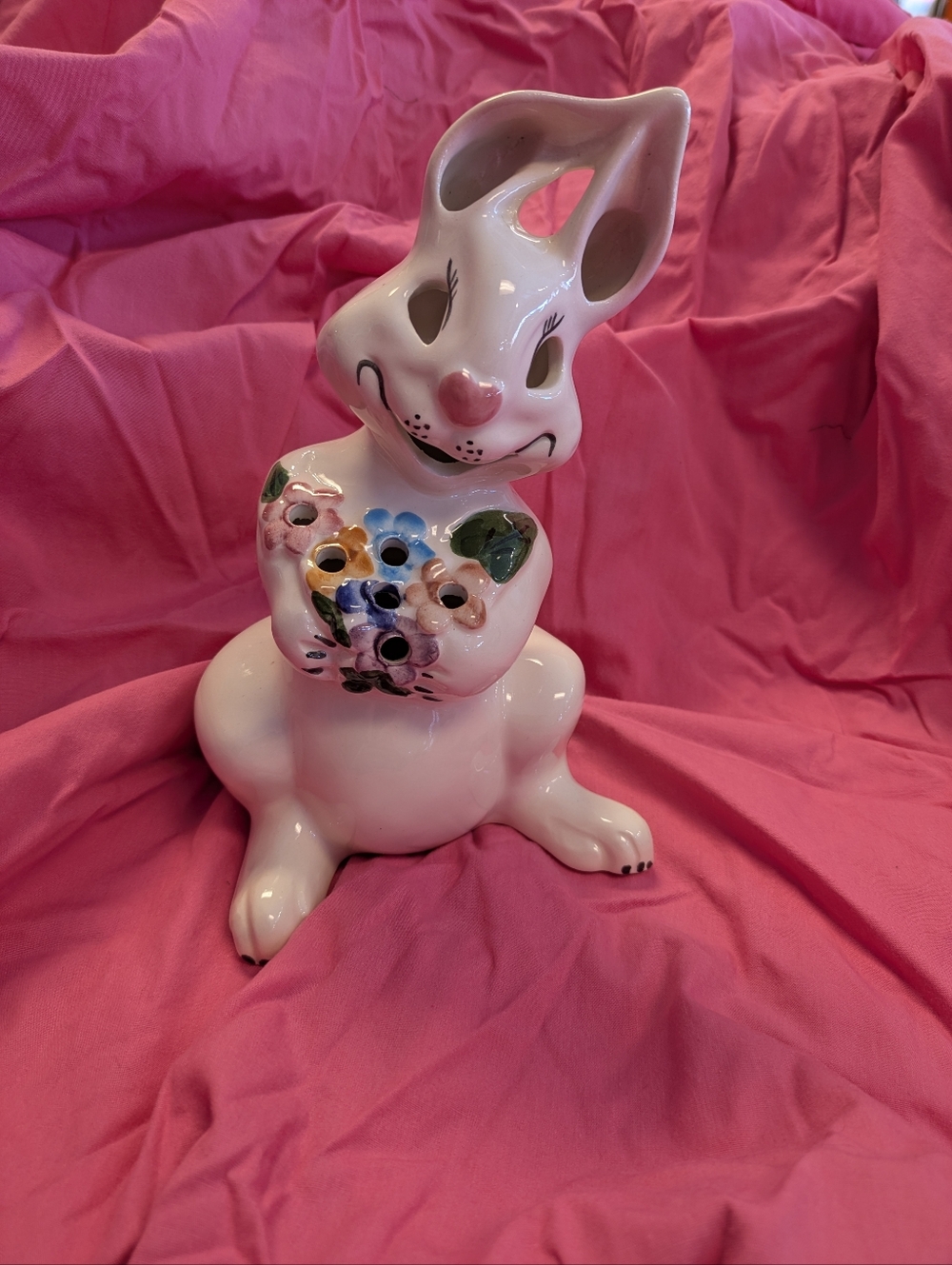 Vintage McCoy Mc Light Bunny Rabbit Votive Holder Kitschy Easter Spring Decor